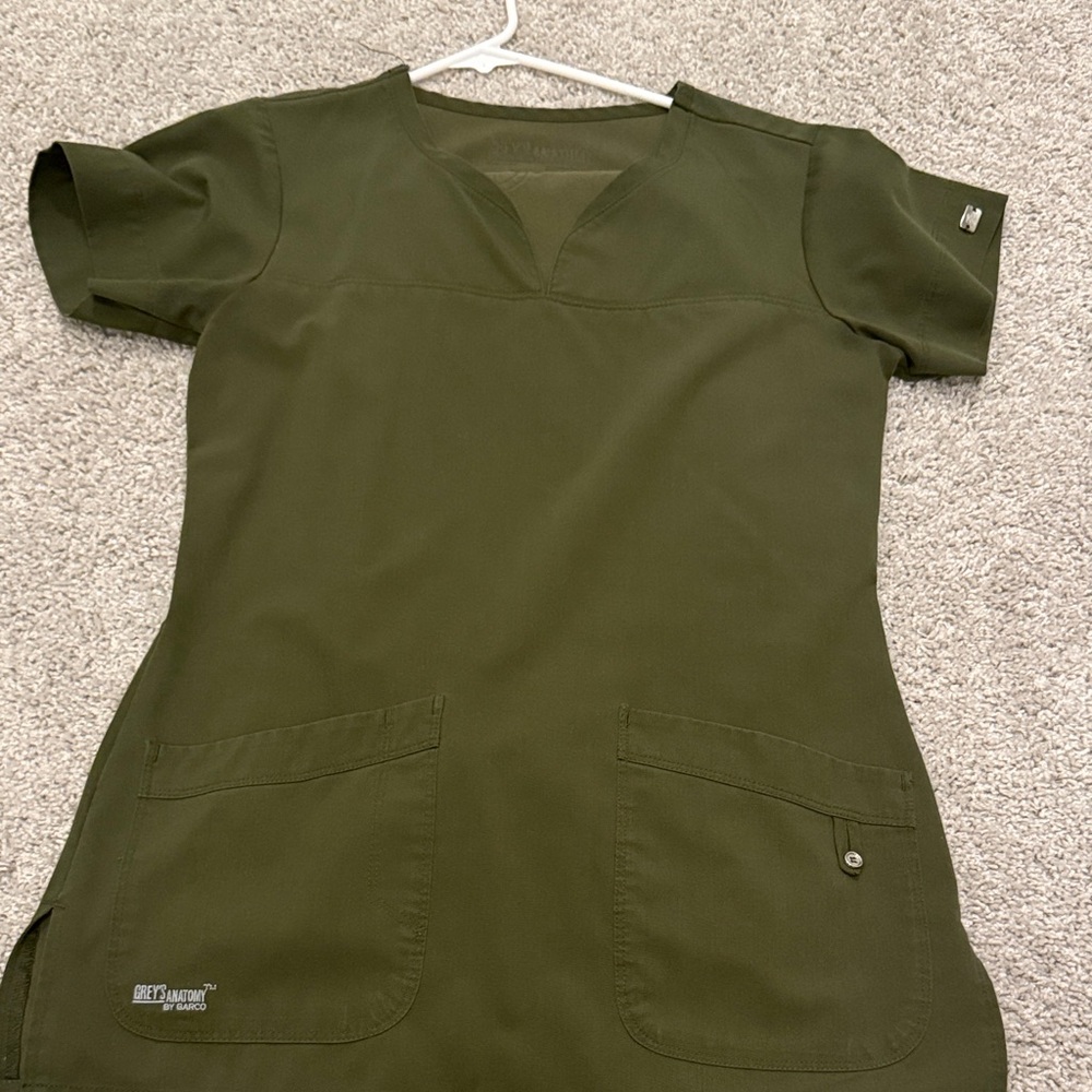 Grey's Anatomy Olive Green V-Neck Medical Scrub Top